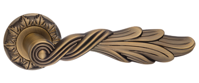 Ручка дверная на круглом основании RENZ "ЛУЧИЯ" DH 67-10 CF кофе